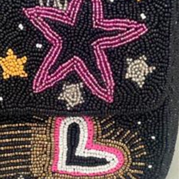 America & Beyond Evil Eye Hearts Stars Beaded Shoulder Bag Tik Tok Viral NWT - Picture 3 of 6